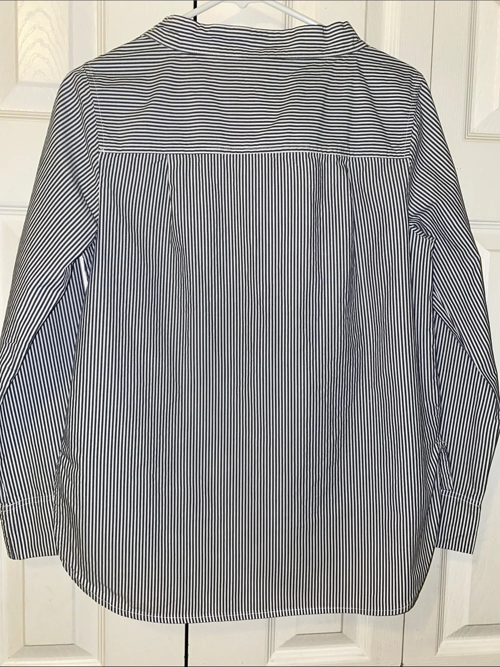 J. Crew White and Navy Striped Top